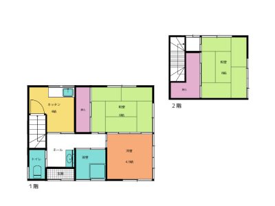 大槻2階建て平面図